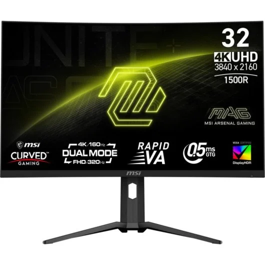 Monitor MSI MAG 321CUPDF 31.5" LED Rapid VA UltraHD 4K 160Hz 0.5ms HDR 400 Adaptative Sync Curvo