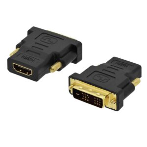 Adaptador DVI-D (18+1 Pinos) Macho para HDMI Fêmea — Conversor de Vídeo Digital