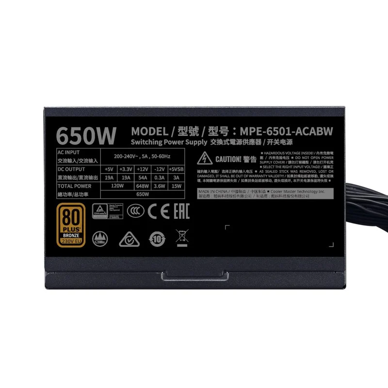 Fonte Alimentação Cooler Master MWE 650W V2 80 Plus Bronze - Image 3